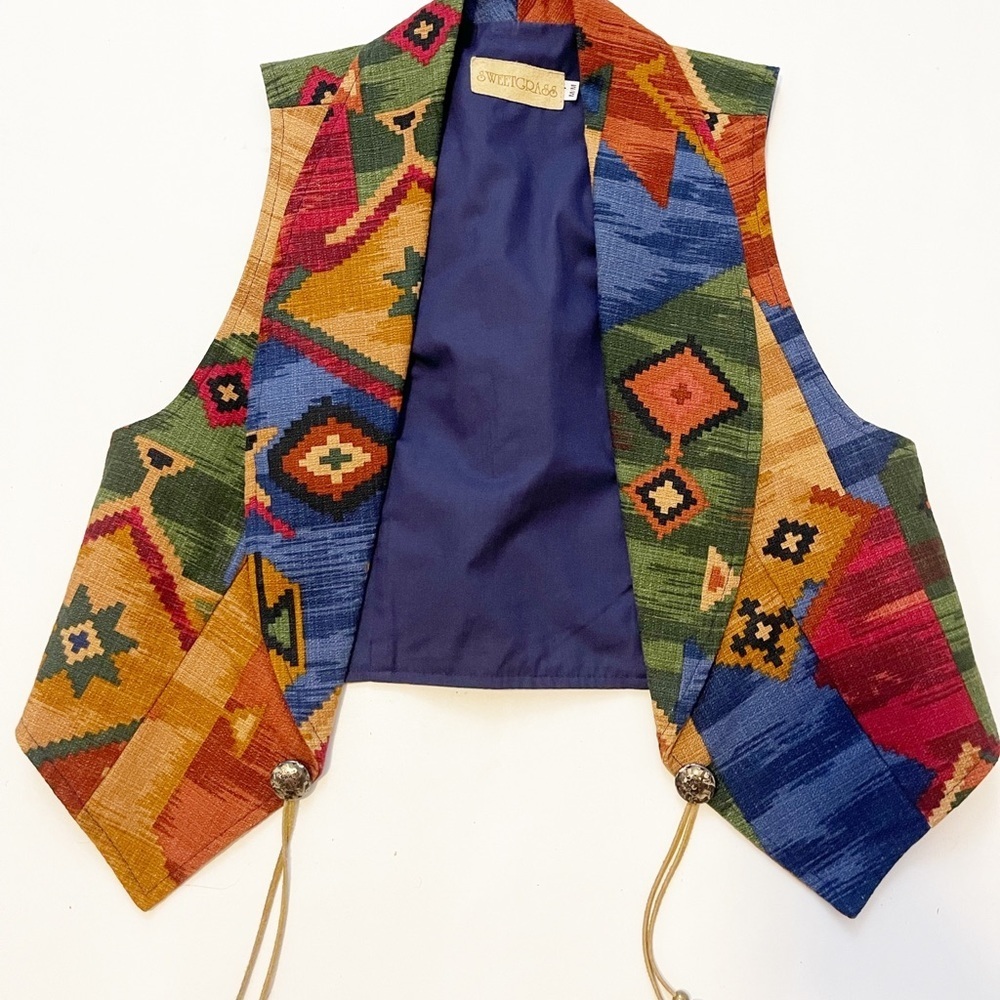 sweetgrass western printed vest size m